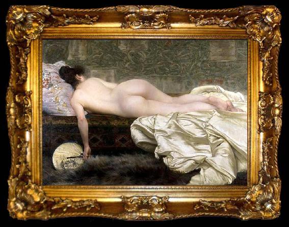 framed  Rodolfo Amoedo Study of a woman, ta009-2